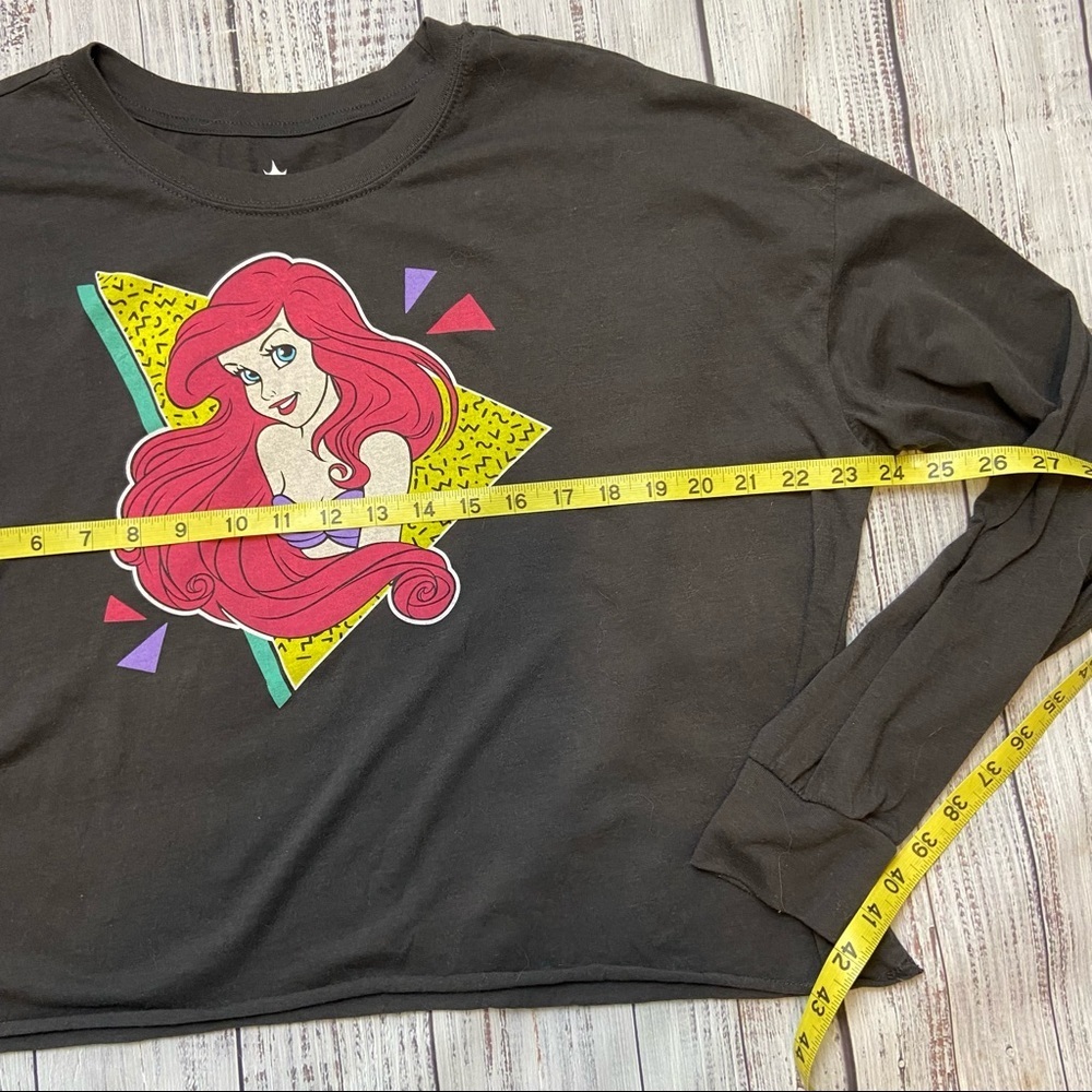 Disney Princess Ariel Crop LS Crop Top. Dark Gray. Size XL Juniors. EUC - Picture 6 of 7